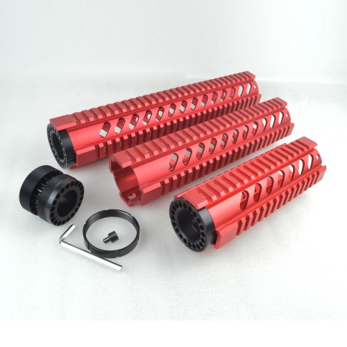 7, 10, 12 Inch Free Float Quad Rail Handguard For .223/5.56(AR15/M16) Spec Red color