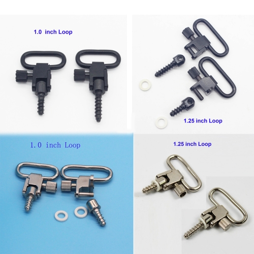 1.0/1.25 inch Quick Release Rifle/Gun Sling Mounting Kit Swivels Set with Studs/Screw (2pcs pack)
