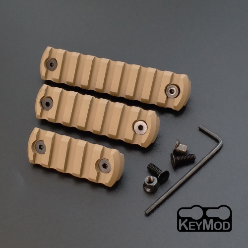 5, 7, 9 Slot CNC Aluminum Picatinny/Weaver Rail Section For Keymod Handguard(21mm) Tan Color