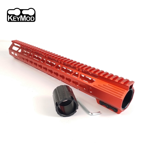 15 Inch Clamp Mount type Keymod Handguard Picatinny Rail Mount System For .308/7.62(AR10) Red Color