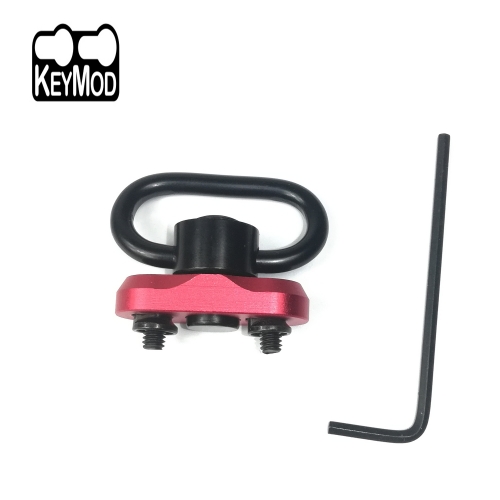 1.25 Inch Loop Red Color QD Sling Swivel Adapter Rail Mount Kit For Keymod Slot 1,2,4,6 Pack Loop Included