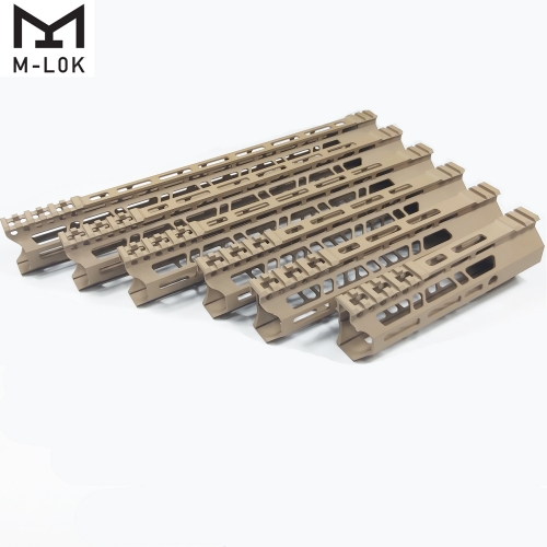 7/9/10/12/13.5/15 Inch Clamp Mount Type M-LOK Handguards Edge CNC Chamfering For AR15 (.223/5.56) Tan Color