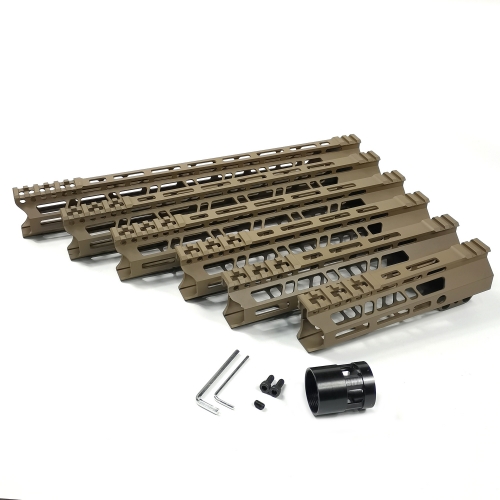 7/9/10/12/13.5/15 Inch Clamp Mount Type M-LOK Handguards Edge CNC Chamfering For AR15 (.223/5.56) Flat Dark Earth Color