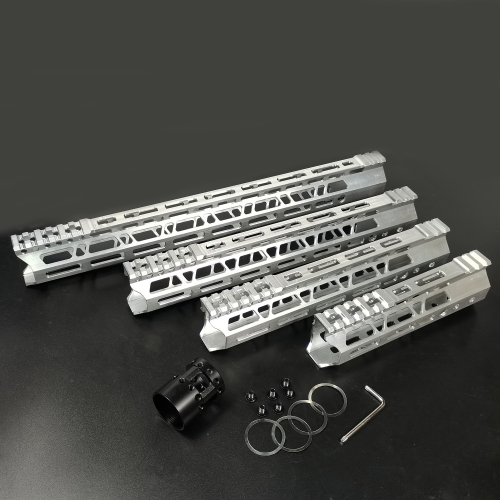 7/10/12/15 Inch M-LOK Handguards Edge CNC Chamfering For .223/5.56 Raw aluminum Color